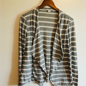 J Crew light weight striped cardigan sz small